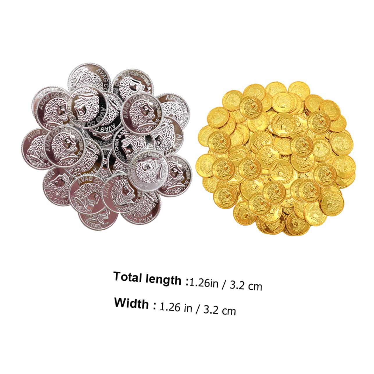 BESPORTBLE 200pcs Plastic Pirate Treasure for Pirate Themed Parties Games and Creative Play Lightweight and Easy to Store