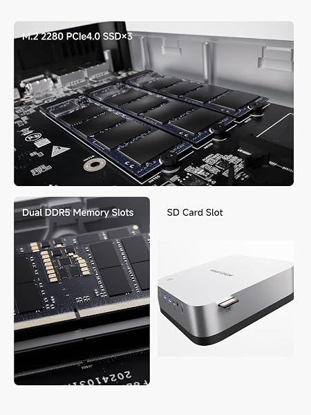 MINISFORUM Mini PC AI X1 Pro AMD Ryzen AI 9 HX370(12 Cores/24 Threads, up to 5.1GHz)&AMD Radeon 890M Mini Gaming Computer,32GB DDR5 1TB PCIe 4.0 SSD, 8K Quad Display,Dual 2.5 LAN/WIFI 7/BT5.4/Oculink - 3
