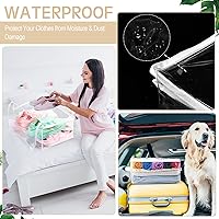 Vista 6 de Windyun 16 bolsas de almacenamiento de vinilo transparente con cremallera con asa, bolsas de almacenamiento de mantas de plástico para suéter, ropa
