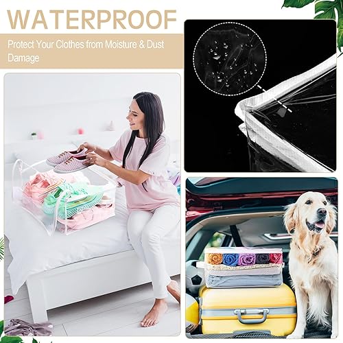 Miniatura 6 de Windyun 16 bolsas de almacenamiento de vinilo transparente con cremallera con asa, bolsas de almacenamiento de mantas de plástico para suéter, ropa,