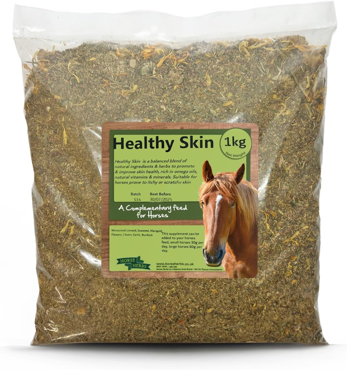 Horse Herbs Healthy Skin 100 Natural Skin & Coat Supplement, Burdock