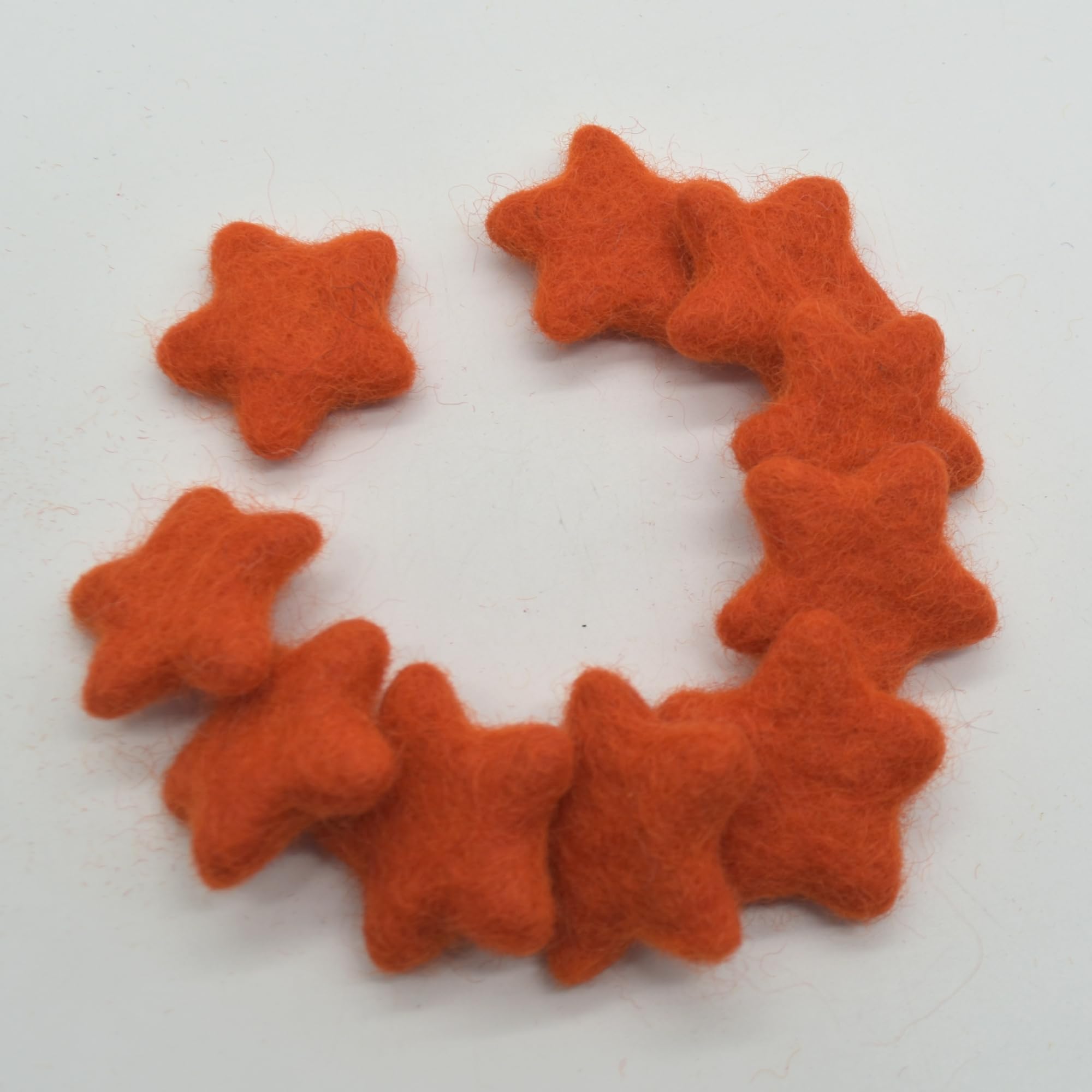 100% Wool Felt Stars - 3cm - 10 Felt Stars - Tangelo Orange โ image 1