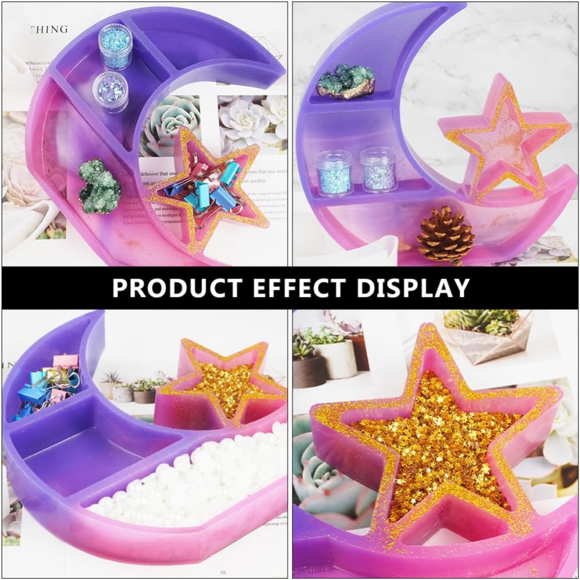 Moon Star Storage Box Epoxy Casting Mould for DIY Silicone