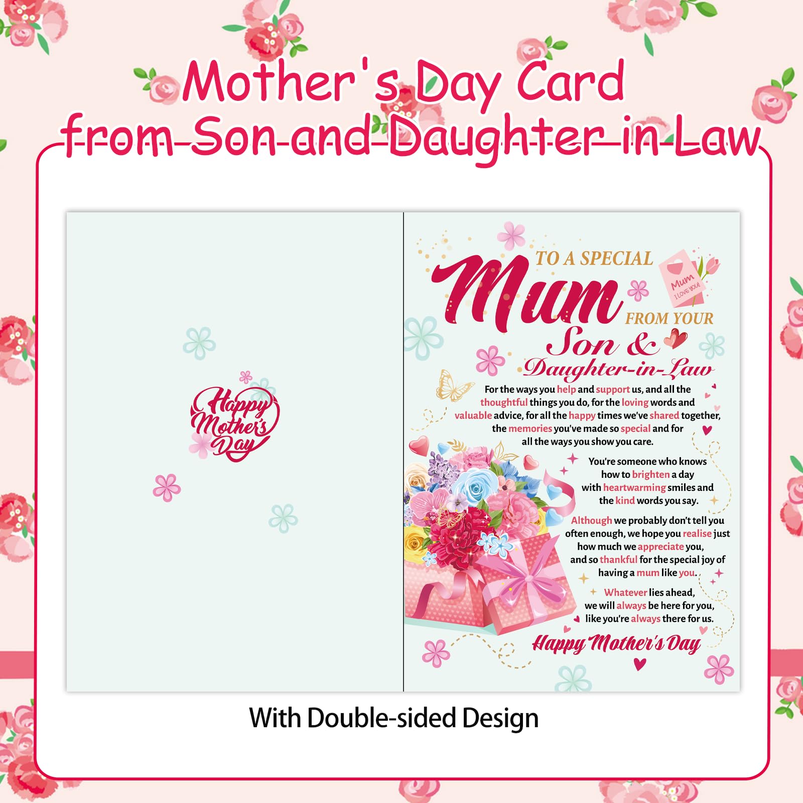 HOWAF Mothers Day Card from Son and Daughter in Law - Image 3