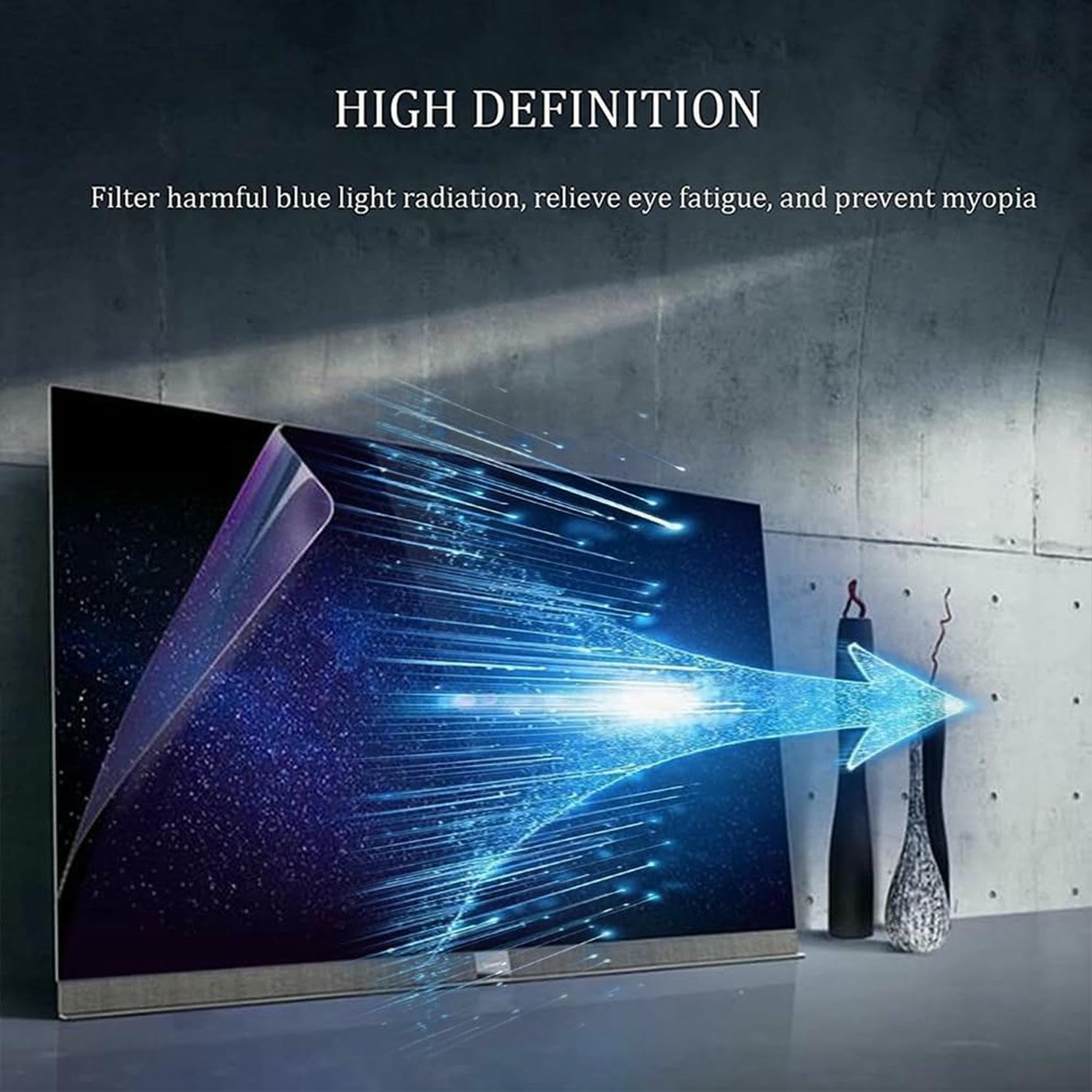 Proteggi Schermo TV Antiriflesso da 40-50 Pollici, Pellicola Protettiva Opaca Anti Luce Blu per Interni Ed Esterni per LCD, LED, OLED 4K E QLED HDTV~/