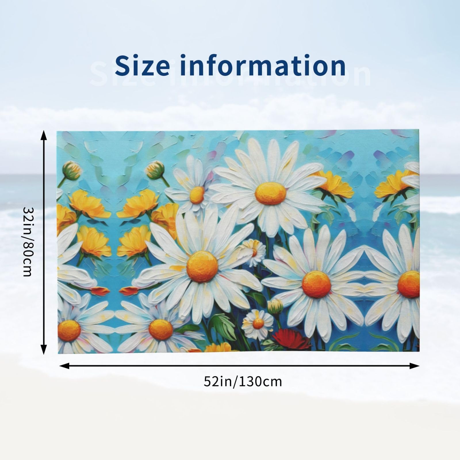 Amazon｜夏の花デイジーフラワー花柄超極細マイクロファイバータオル
