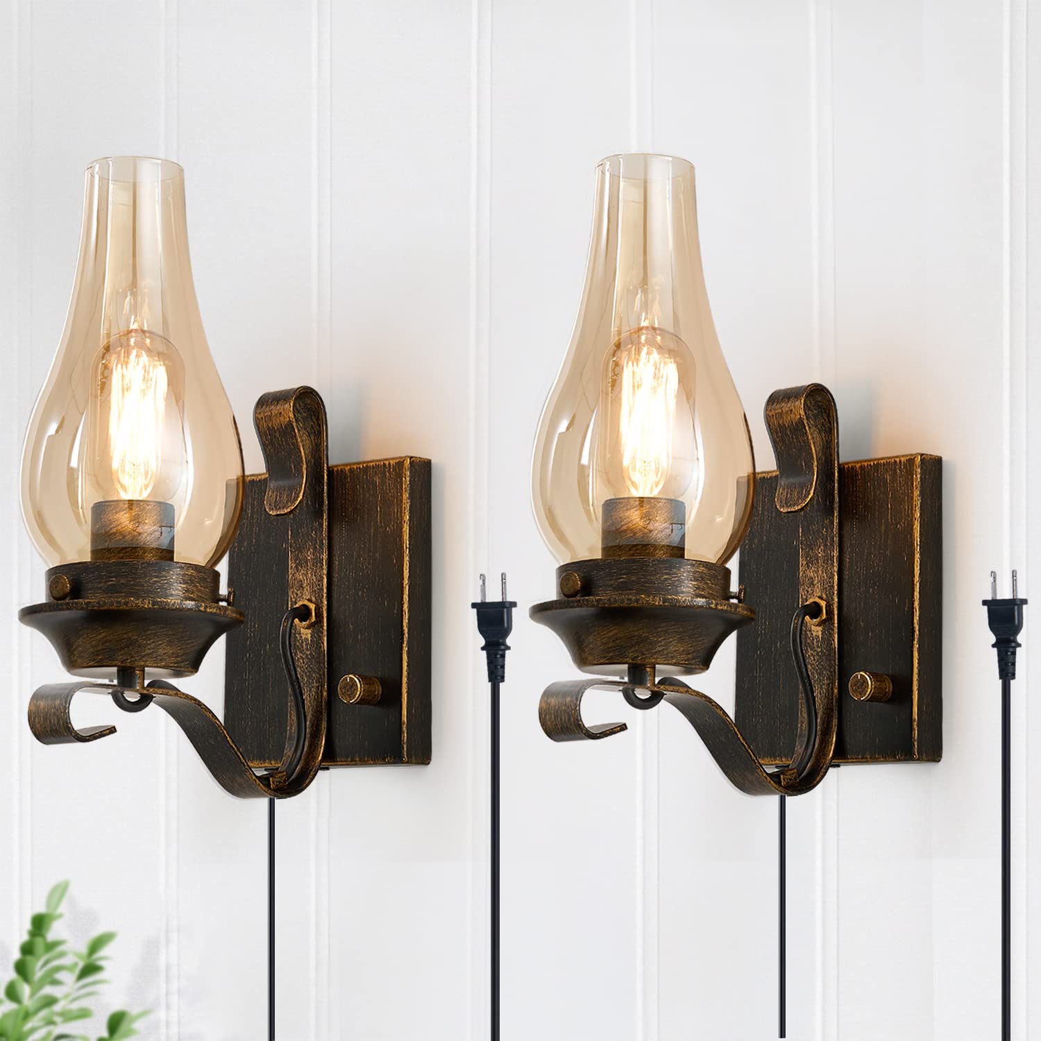 TANAMERA ORKED WEEKEND SPA セット Yisuro Wall Sconces Sets of 2, Oil Rubbed Bronze Plug in