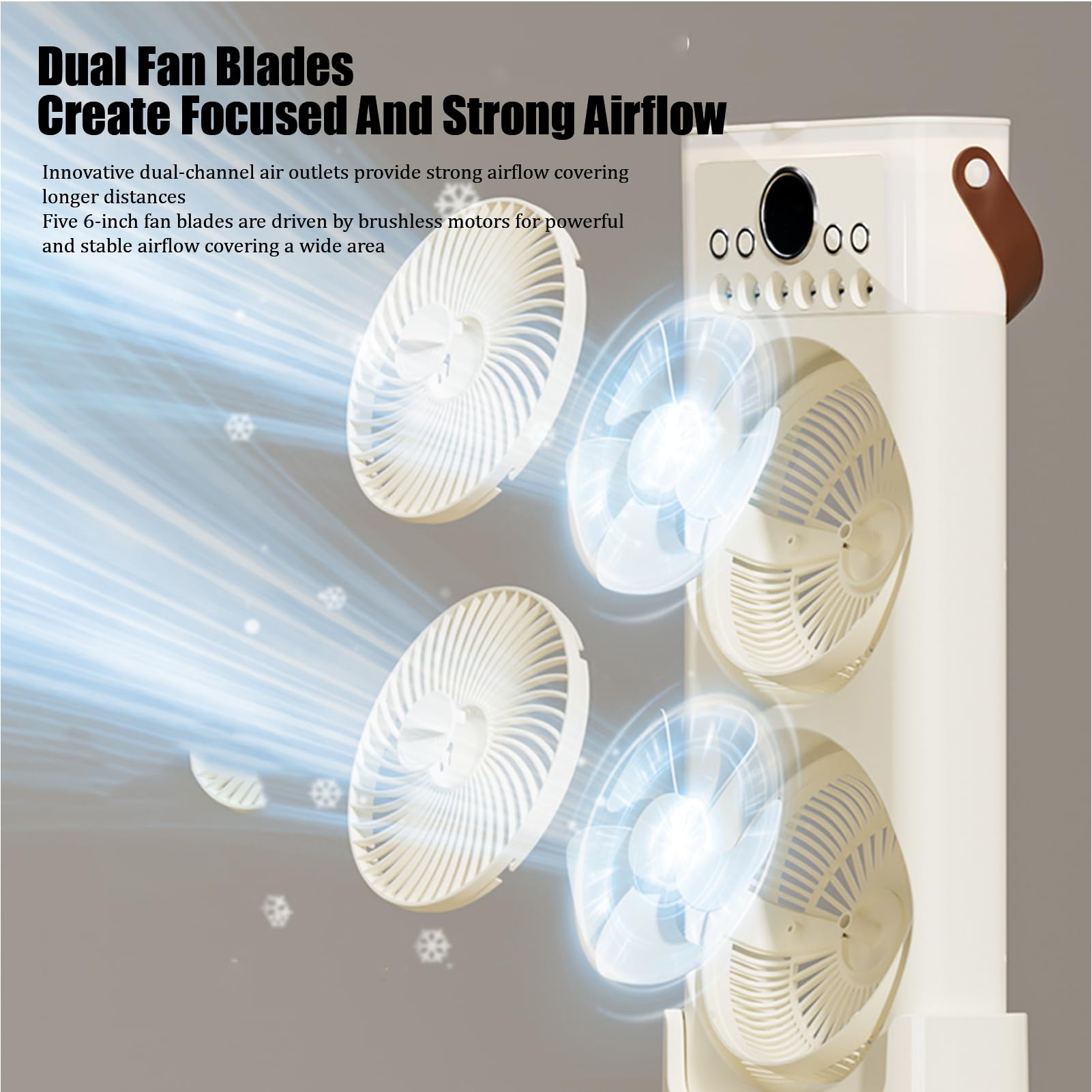 Ventilateur Brumisateur Portable Rechargeable USB 3600mah, Ventilateur USB Double Tête Portable Rotation à 360 Degrés Avec 4 Vitesses Silencieux Pour Maison, Extérieur, Bureau (White, Desk)