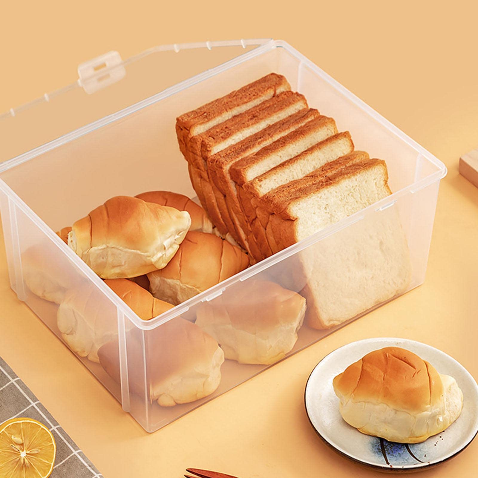 Espositore per pasticceria a 4 strati, scatola per pane per piano di lavoro della cucina, organizer per pane trasparente regolabile a 4 strati, per