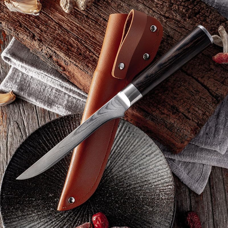 Miniatura 6 de Cuchillos de fileteado de cuero para pescado, protectores de cuchilla, protectores de cuchilla, carnicero, chef, cortador, fundas con trabilla para