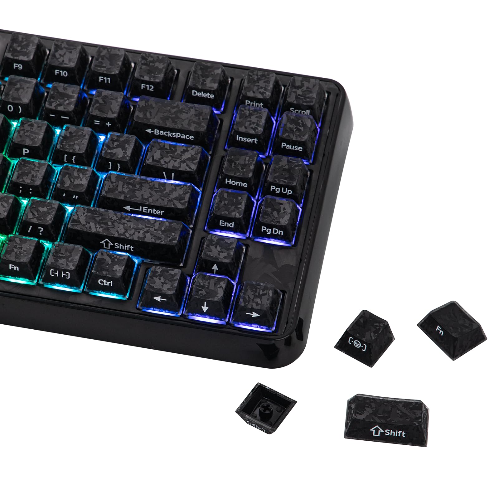 EPOMAKER Frost Jelly Keycaps Set, 126 Keys Forged Carbon Fiber Keycaps