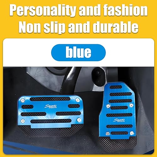 Miniatura 5 de Fluher 2 piezas de repuesto para pedal de automóvil, acelerador + freno, instalación sin perforaciones, pedales decorativos deportivos, aleación +