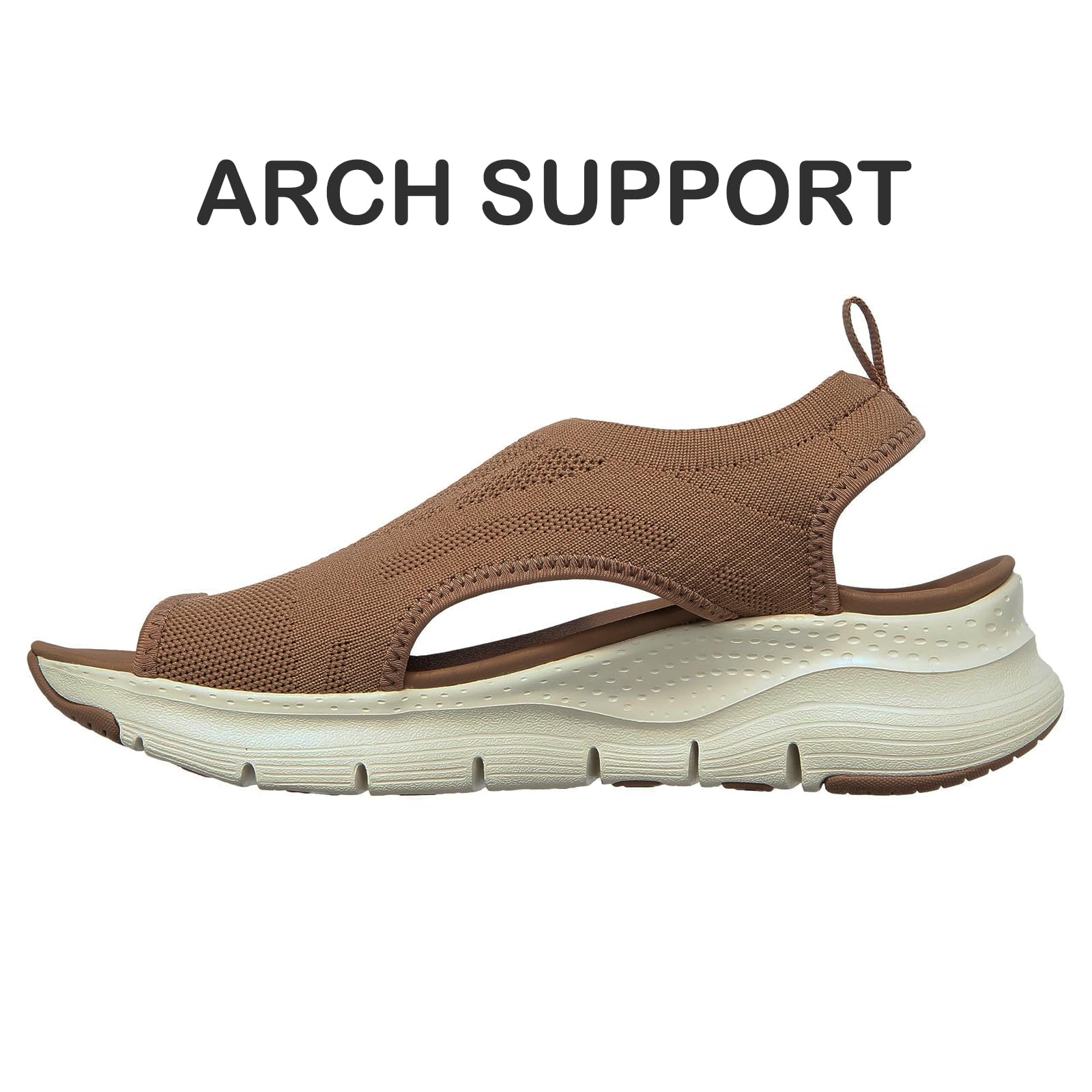 Sandalias deportivas ortopédicas cómodas para caminar para mujer, con soporte de arco, de punto, informales, puntera abierta, para verano, playa — view 5