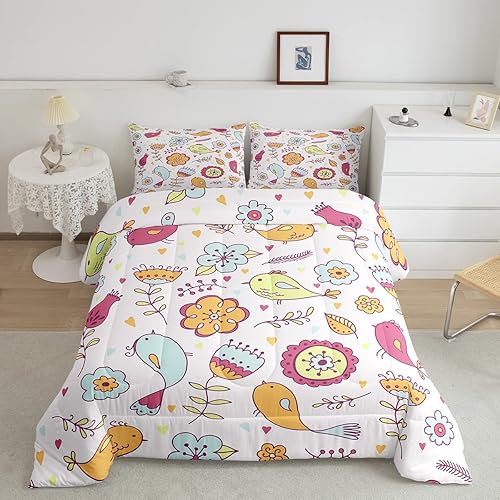Miniatura 14 de Juego de edredón Kawaii de hongos, tamaño Queen, bohemio, juego de ropa de cama con estampado floral hippie y groovy, juego de ropa de cama y juegos