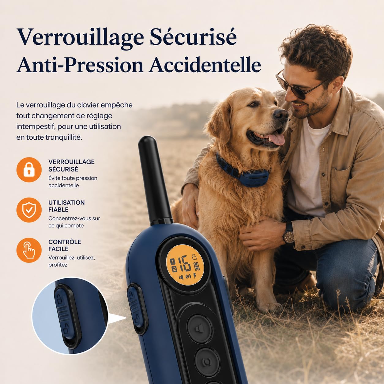 Collier Dressage Chien, Collier Anti-Aboiement étanche avec Télécommande | Rechargeable, Êtanche lPX7, 3 Modes (Bip, Vibration, Choc), pour Petite Taille de 100 livres Chiens de Taille Moyenne