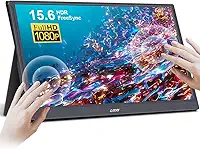 G-STORY Monitor Portátil Touchscreen De 15,6 Polegadas, Tela Ips Full Hd 1080P, Monitor Para Jogos Usb-C Com Hdr/Freesync/Alto-Falantes/Mini Hdmi Para Ps5, Ps4, Xbox Series Ns, Laptop, Pc, Telefone