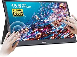 G-STORY Monitor Portátil Touchscreen De 15,6 Polegadas, Tela Ips Full Hd 1080P, Monitor Para Jogos Usb-C Com Hdr/Freesync/Alto-Falantes/Mini Hdmi Para Ps5, Ps4, Xbox Series Ns, Laptop, Pc, Telefone