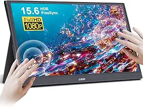 G-STORY Monitor Portátil Touchscreen De 15,6 Polegadas, Tela Ips Full Hd 1080P, Monitor Para Jogos Usb-C Com Hdr/Freesync/Alto-Falantes/Mini Hdmi Para Ps5, Ps4, Xbox Series Ns, Laptop, Pc, Telefone