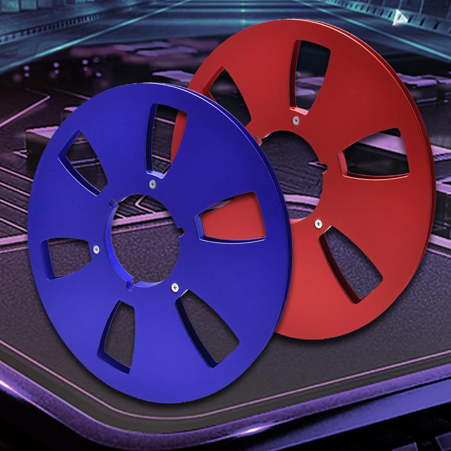 10.5Inch Aluminum Reel 6 Hole Open Tape Disk Hub Lightweight Metal Studio Accessory Aluminum Tape Reel