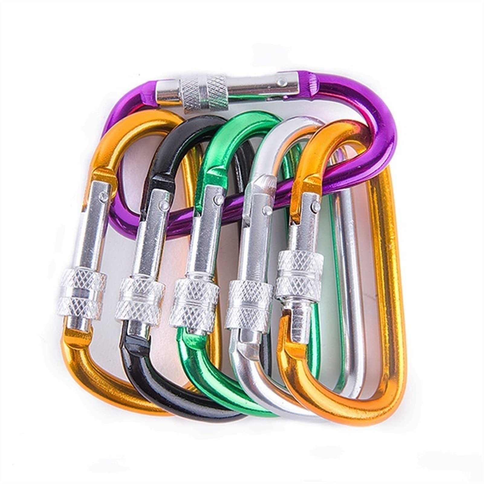 Karabińczyk, 4 szt. 8 cm/7 cm/6 cm/5 cm aluminiowy karabińczyk D-ring brelok klips kempingowy zestaw podróżny na zewnątrz GYH(4pcs Mixed Size)