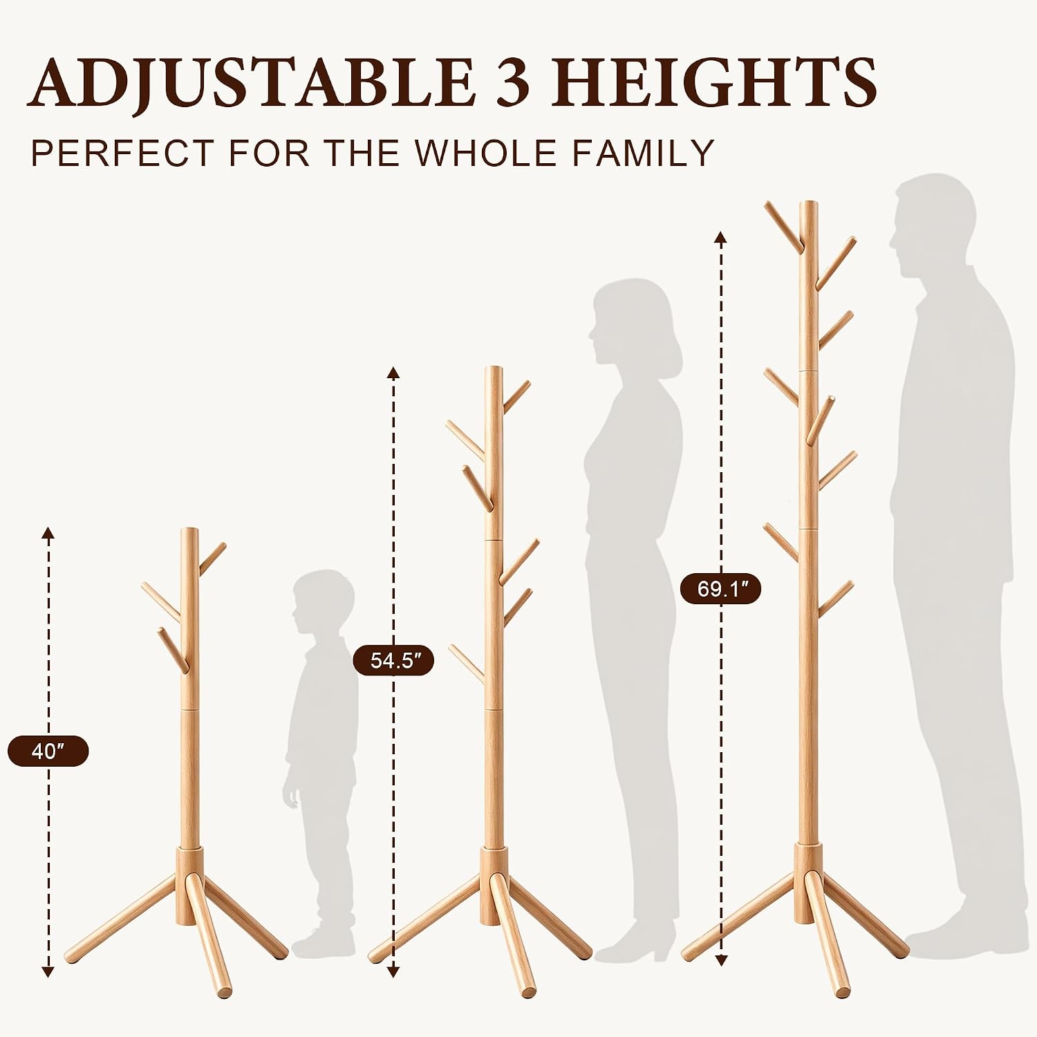 Wooden Coat Rack Freestanding image 4