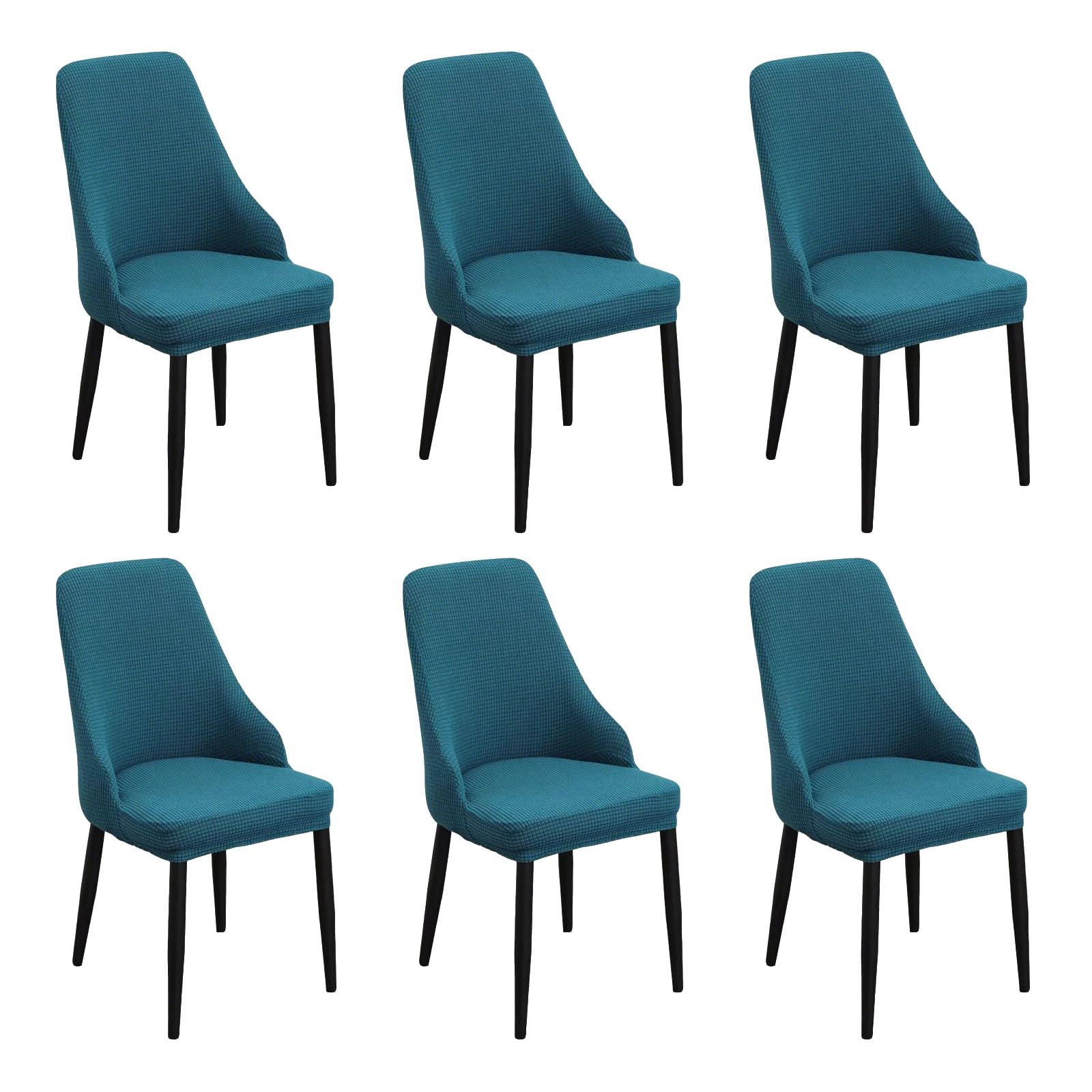 Housses pour chaises de salle à manger bleu moderne du milieu du siècle lot de 6