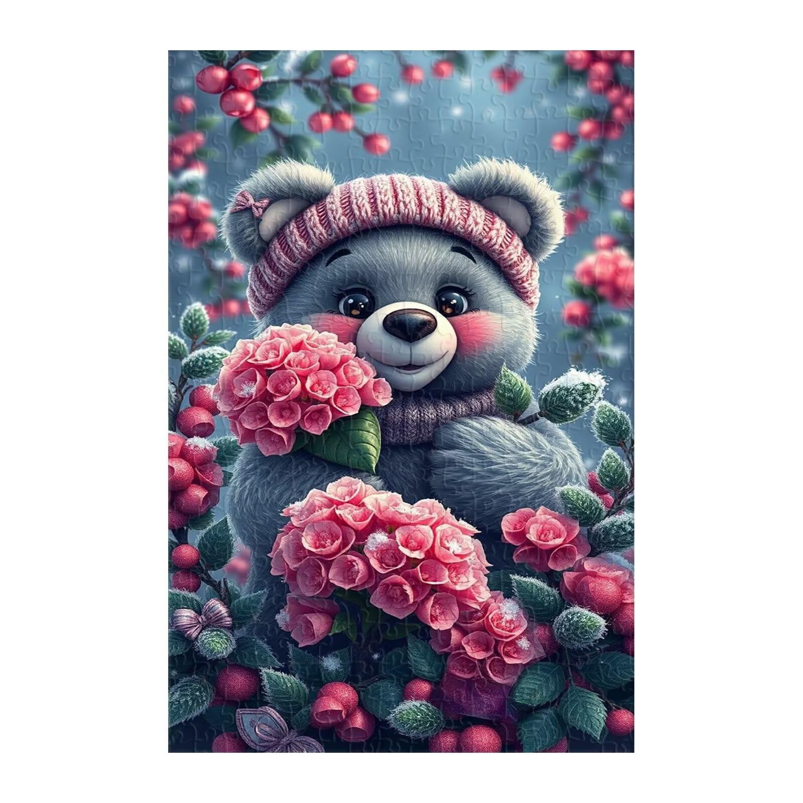 Puzzle 1000 Pezzi, Animali Orso Fiore Puzzles, Gioco Educativo Sviluppare Osservazione e Logica, Puzzle 1000 Pezzi per Adulti