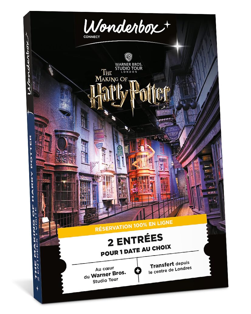 Wonderbox Connect - Coffret Cadeau - Harry Potter Studio - 2 entrées pour 1 Jour au Choix + Transfert en Bus Aller-Retour - Londres - Parc à thème - Validité 27 Mois
