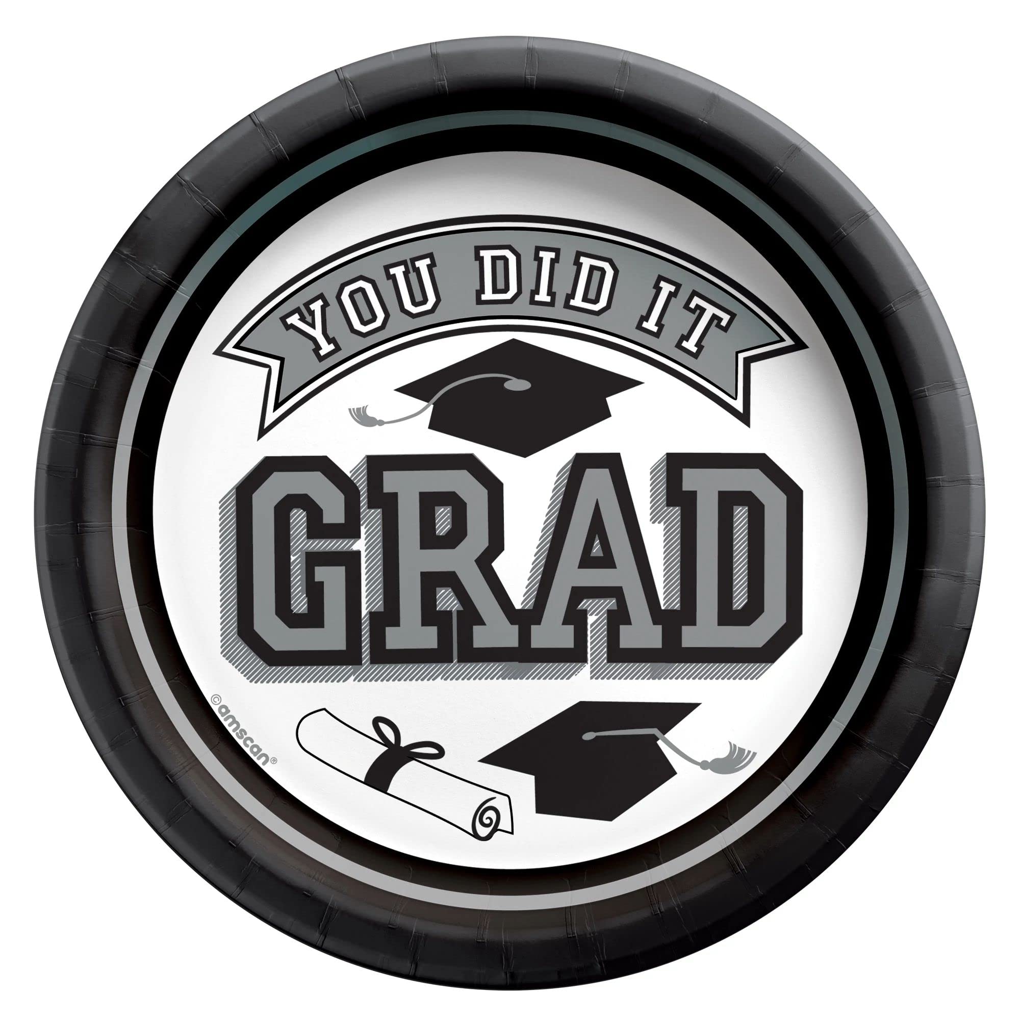 Assiettes de remise de diplôme pour simplifier le nettoyage du buffet de fête rondes argent