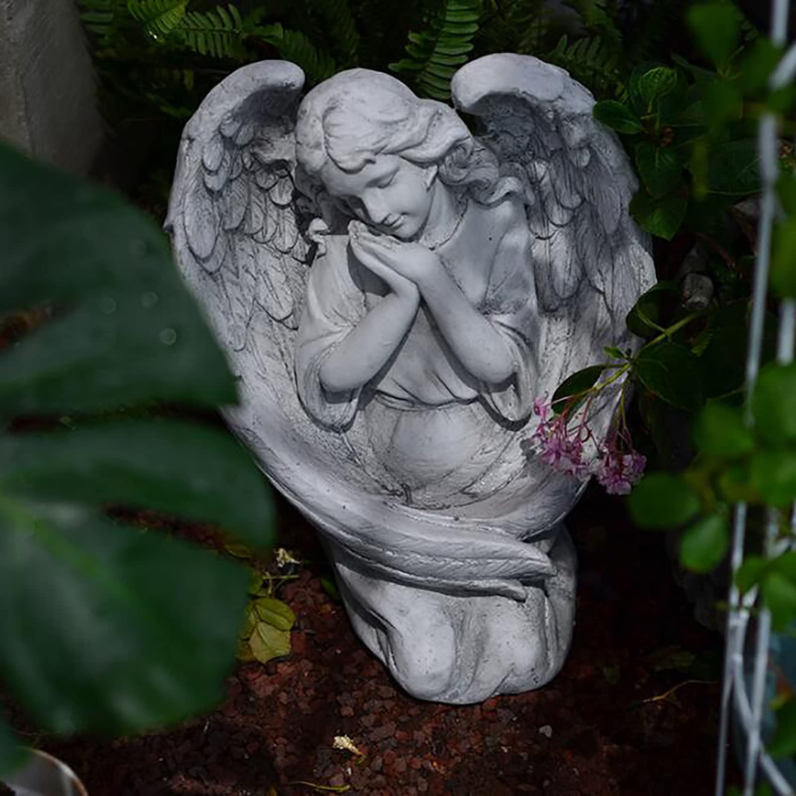 Amazon.co.jp: 40 センチ守護天使ケルビム祈り像彫刻庭の装飾飾り家の