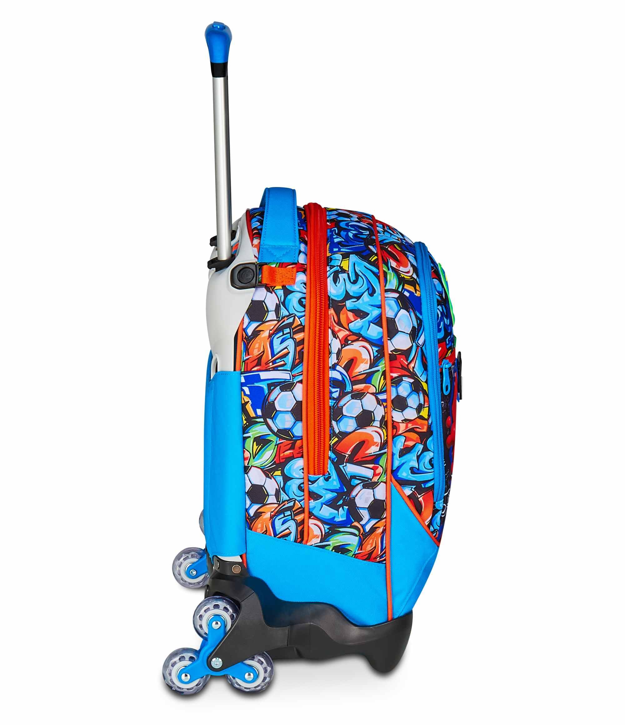 SJ GANG STYLE JAM GANG Trolley Scuola Jack 3 Ruote, Turchese, 3 in 1, Zaino Triplo Uso con Carrello Sganciabile, 33 L, Zaino Scuola Elementare, Zaino Bambino