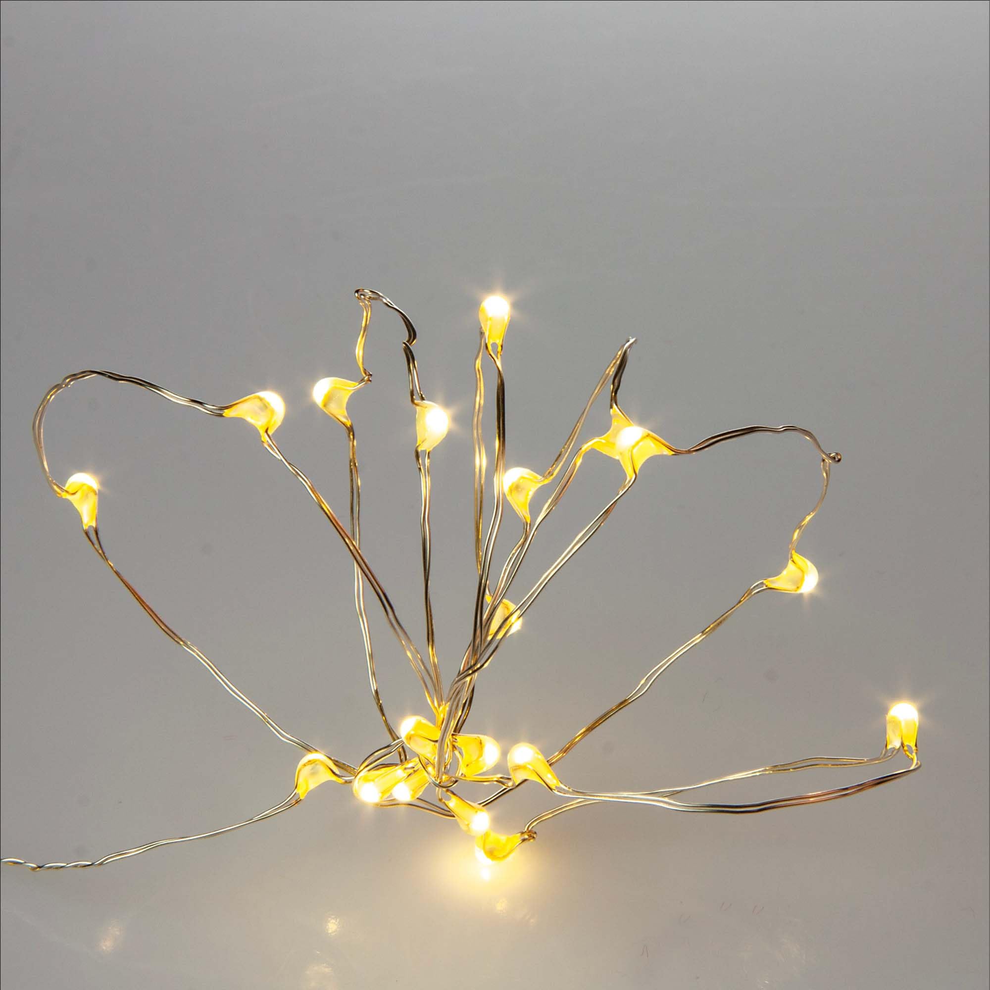 Hellum LED Tauperlenlichterkette, 20 LEDs, Lichterkette warmweiß, beleuchtete Länge 0,95 m, batteriebetrieben (2x AA, nicht inkl.), für Innen, Valentinstagsdeko 570700