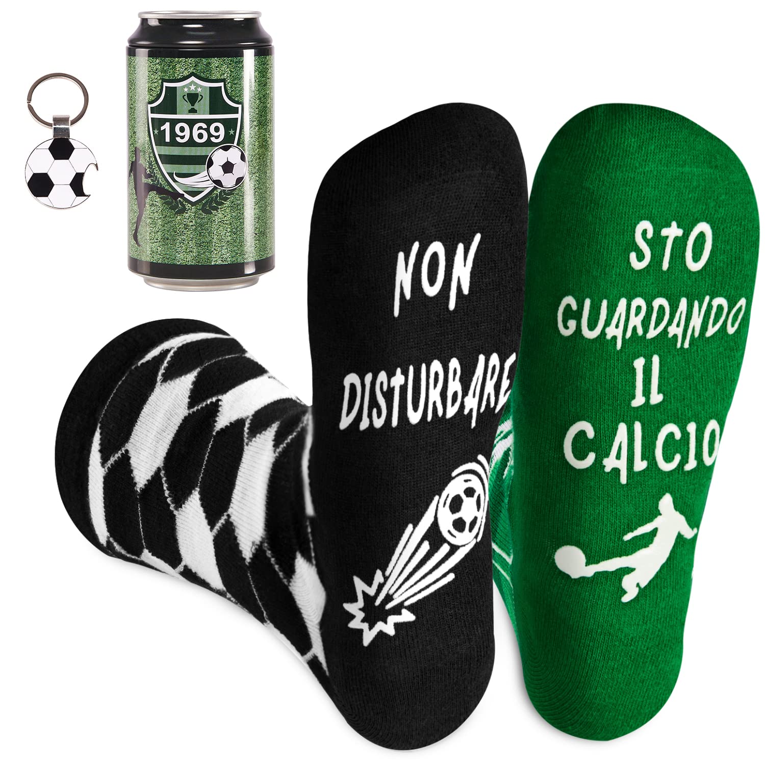 Voqeen Calzini da Uomo, Motivo Calcio, Divertenti Calze Unisex, Regalo Perfetto per gli Uomini, Tifosi del Calcio, Calciatori