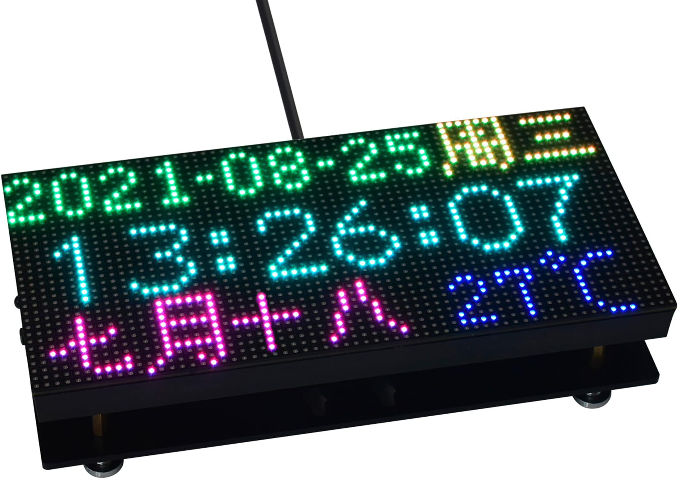 RGB Full-Color LED Matrix Panel 64×32 Pixels Adjustable Brightness Compatible with Raspberry Pi 5/4B/3B/Zero/Zero W/Zero 2W/Pico/Pico W/Pico WH ESP32