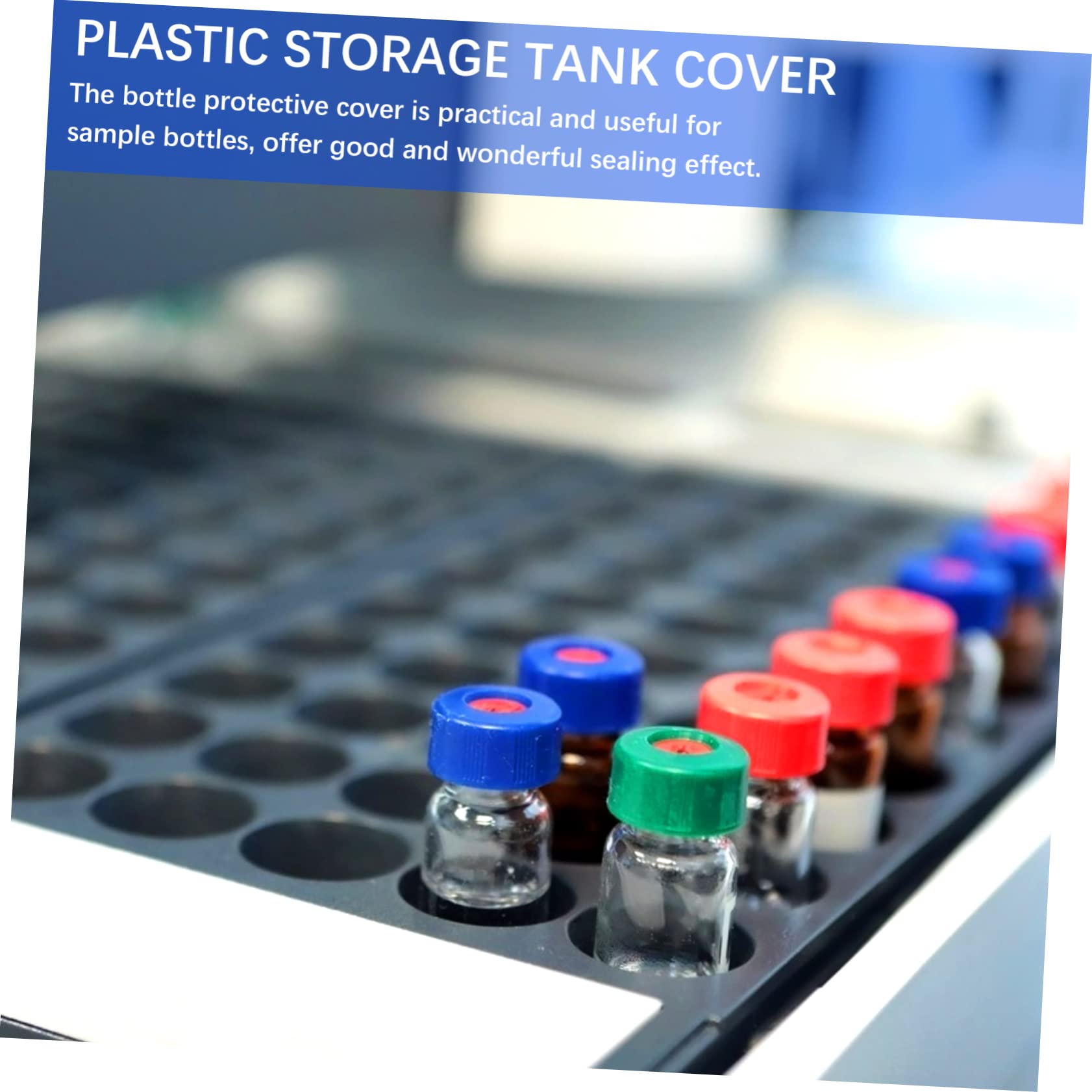 Alipis 2sets Sample Bottle Lids with Pads Versatile Sealing Covers for Storage Jars Easy to for Daily Use and Replacement 100pcs*2