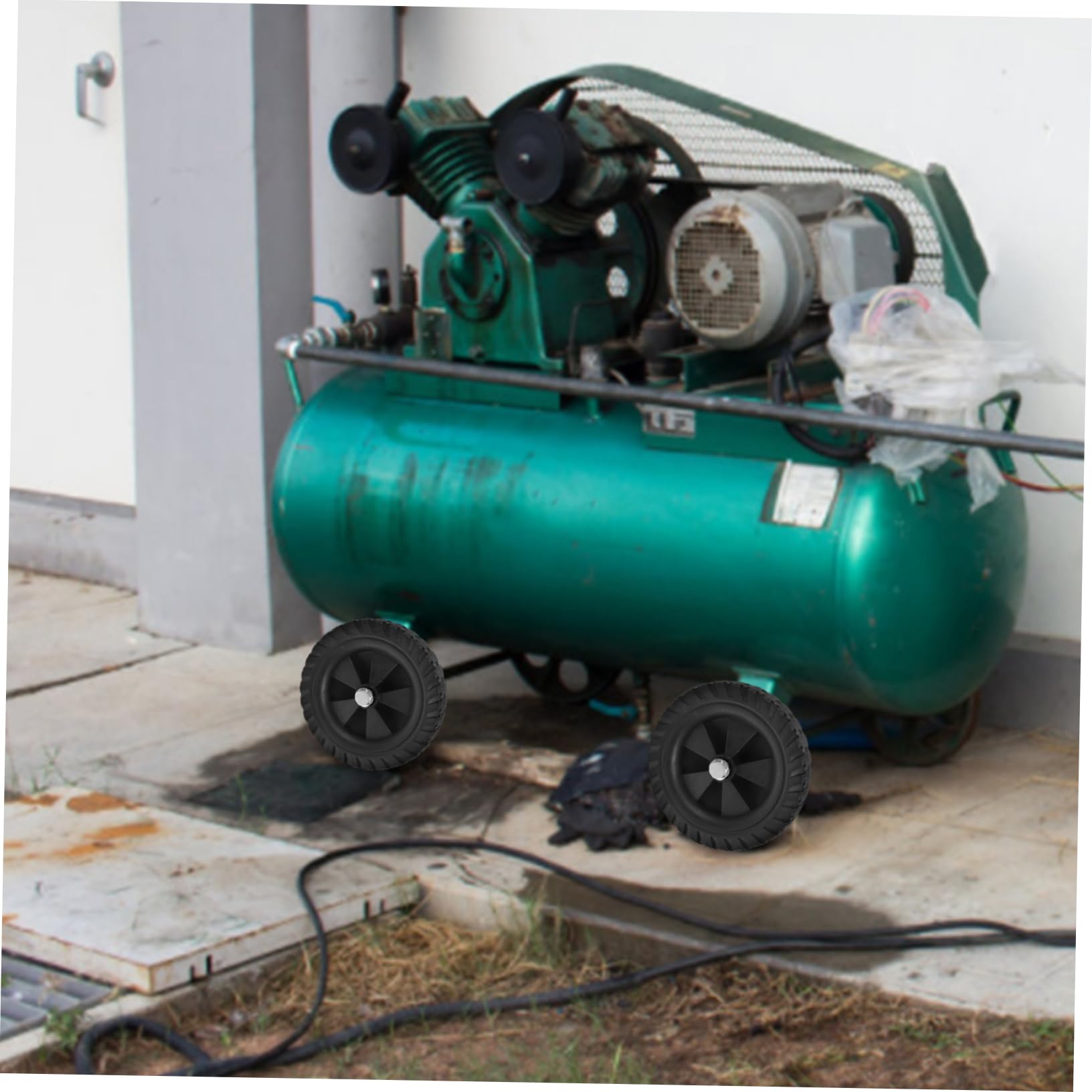Ruote in Gomma per Compressore D'aria Silentiose, Ricambio Resistente All'usura, Set 2 Pezzi per Facile Mobilità e Sostituzione Rapida