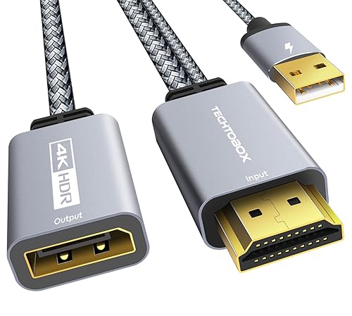 TECHTOBOX Adaptador HDMI a DisplayPort 8K, 4K120Hz no bidireccional HDMI a puerto de pantalla, solo de HDMI a DP, HDMI macho a puerto de pantalla, disponible en Yaxa Guatemala
