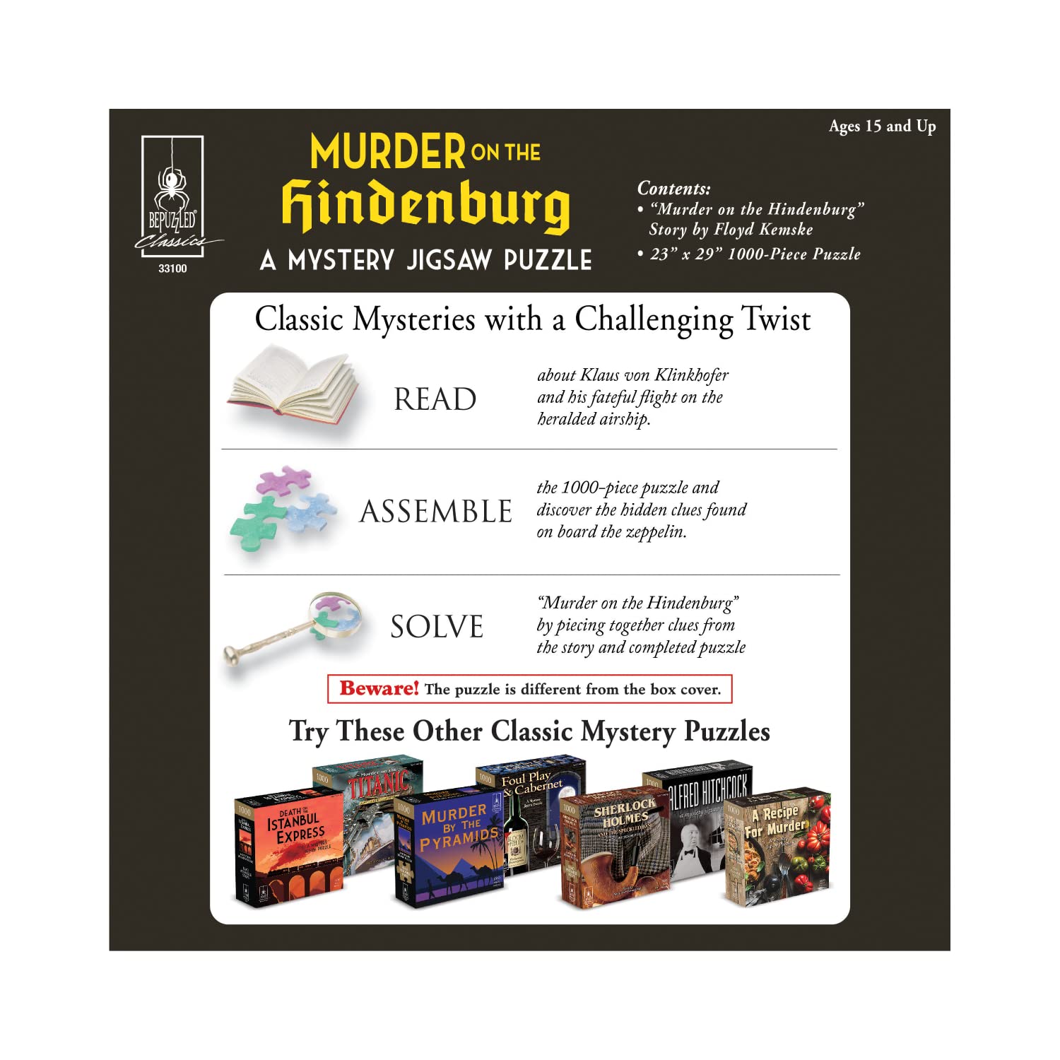 Murder Mystery Party, Classic Mystery Jigsaw Puzzle, Murder on The Hindenburg, 1,000 Piece Jigsaw Puzzle - Image 2