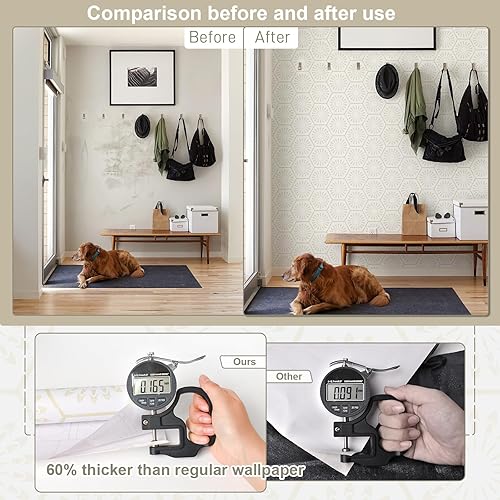 Miniatura 8 de Papel tapiz geométrico para despegar y pegar, papel de contacto bohemio para armarios, cajones, moderno, autoadhesivo, extraíble, para dormitorio