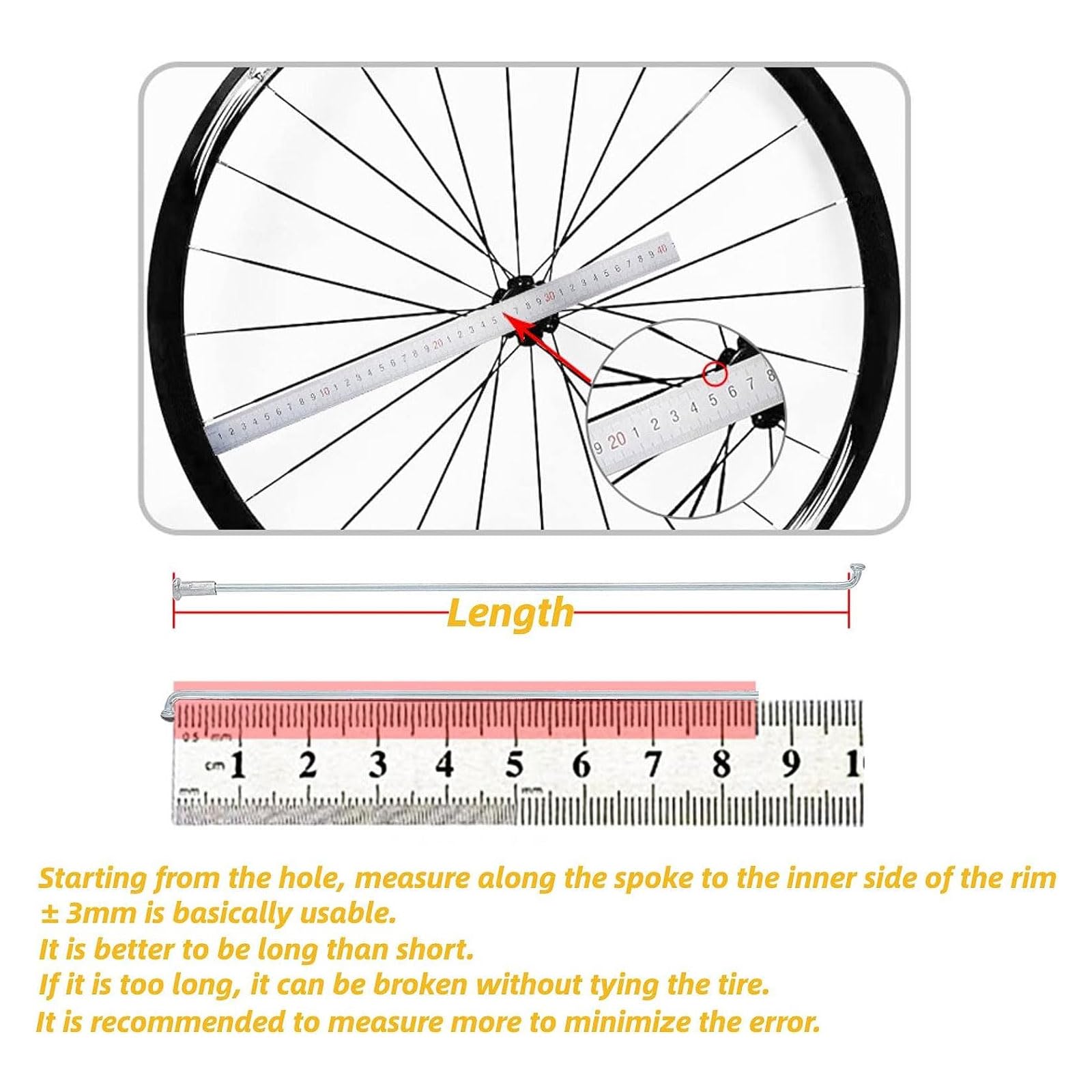 ZDS 36 Stück Fahrradspeichen 13G 2,2mm - Edelstahl Speichen Set Für Fahrräder Und Dreiräder