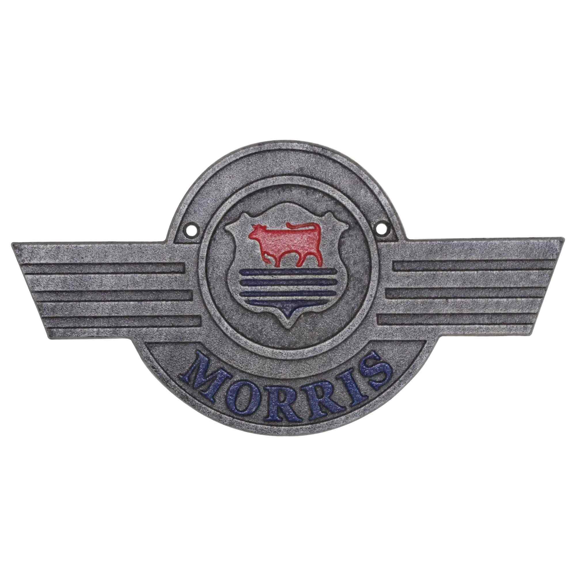 Morris Automobile Vintage Cast Iron Wall Sign Large Round Metal Plaque Sweden 25cm x 25cm