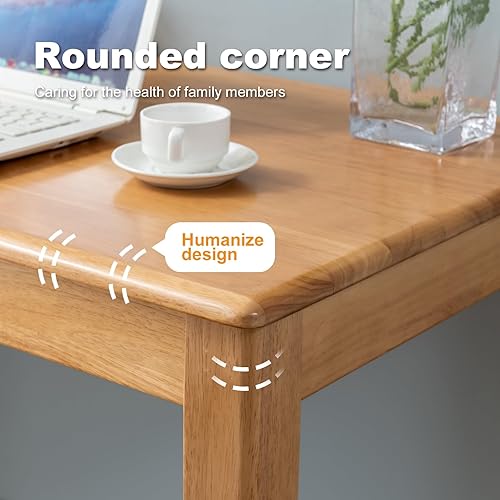 Miniatura 7 de Escritorio de madera maciza con cajón, escritorio de madera para oficina en casa para el trabajo, escritorio de computadora para estudiantes para