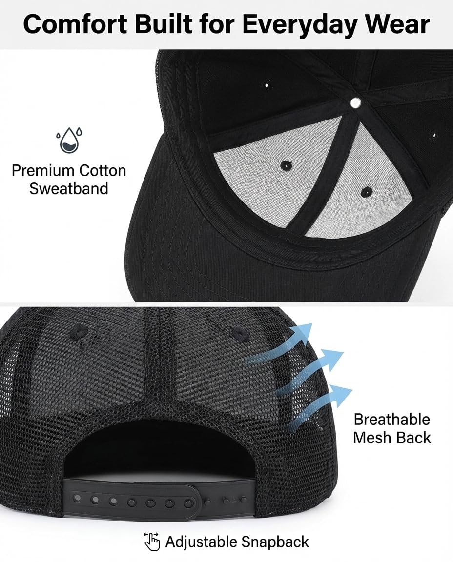 40th Birthday Gifts for Men - 40th Birthday Decorations for Men, Adjustable Trucker Hat with Leather Patch