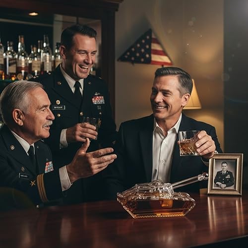 Miniatura 7 de Decantador de whisky Army Tank de The Wine Savant  Regalos del ejército para hombres  Regalo de tanque  Decantador de bourbon y escocés, regalos