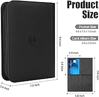 Vista 3 de Carpeta de Tarjetas de 4 Bolsillos con Cremallera, Libro Portatarjetas de 288 Bolsillos, Carpeta con Cremallera de Cubierta de PU Premium, Carpeta