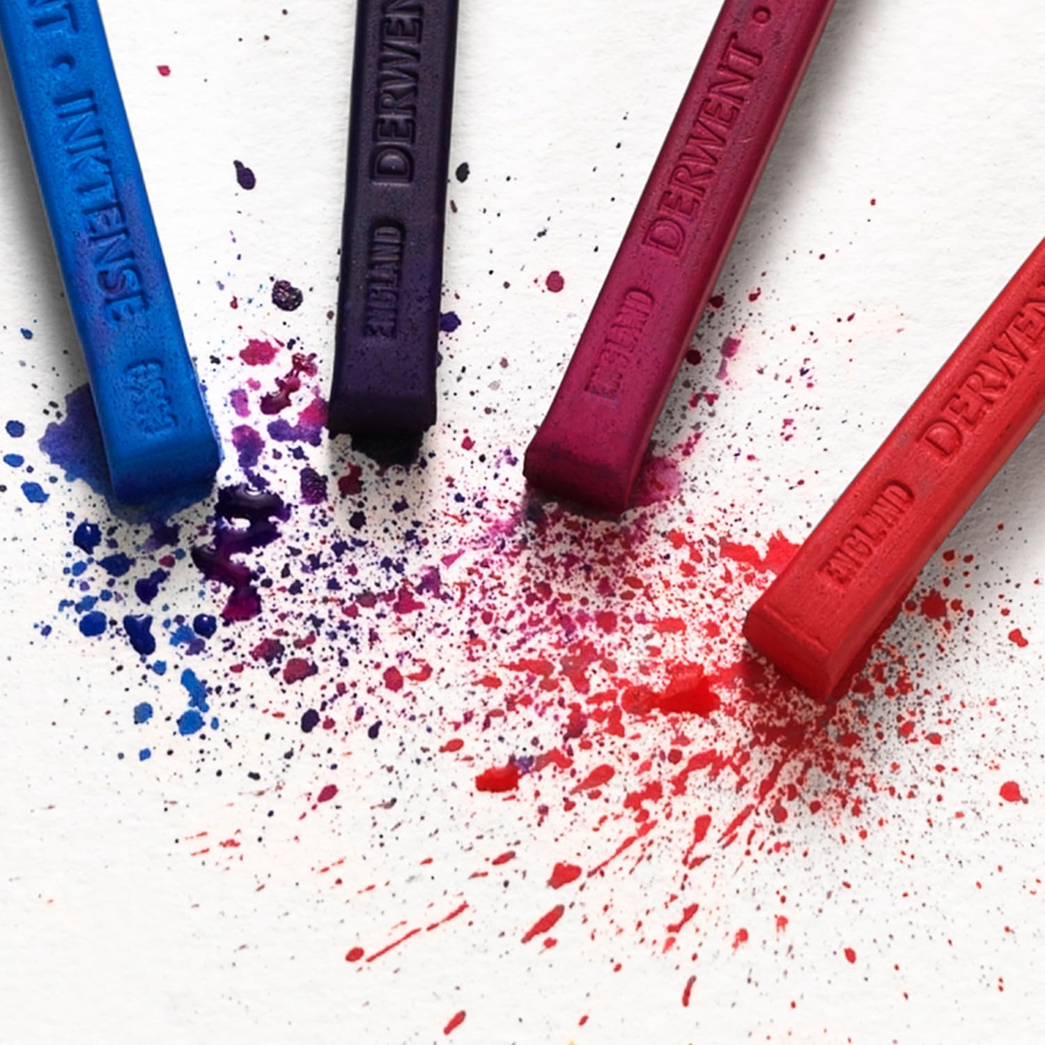 Derwent Inktense Blocks 12 Tin, Set of 12, 8mm Block, Soft Texture, Watersoluble, Ideal for Watercolor, Drawing, Coloring, Crafts and Painting on Paper and Fabric, Professional Quality (2300442)