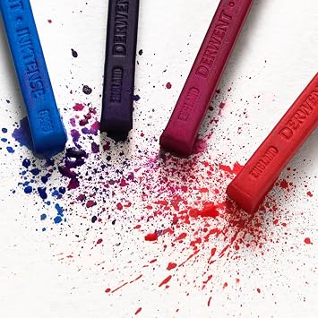 Derwent Inktense Blocks 12 Tin, Set of 12, 8mm Block, Soft Texture, Watersoluble, Ideal for Watercolor, Drawing, Coloring, Crafts and Painting on Paper and Fabric, Professional Quality (2300442)