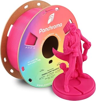 Polymaker Panchroma Translucent PLA Filament, Full Spectrum Compatible, Translucent Magenta 1.75mm 3D Printing Filament, 3D Printer PLA Filament, Fit Most FDM 3D Printers, 1kg Spool 2.2lbs