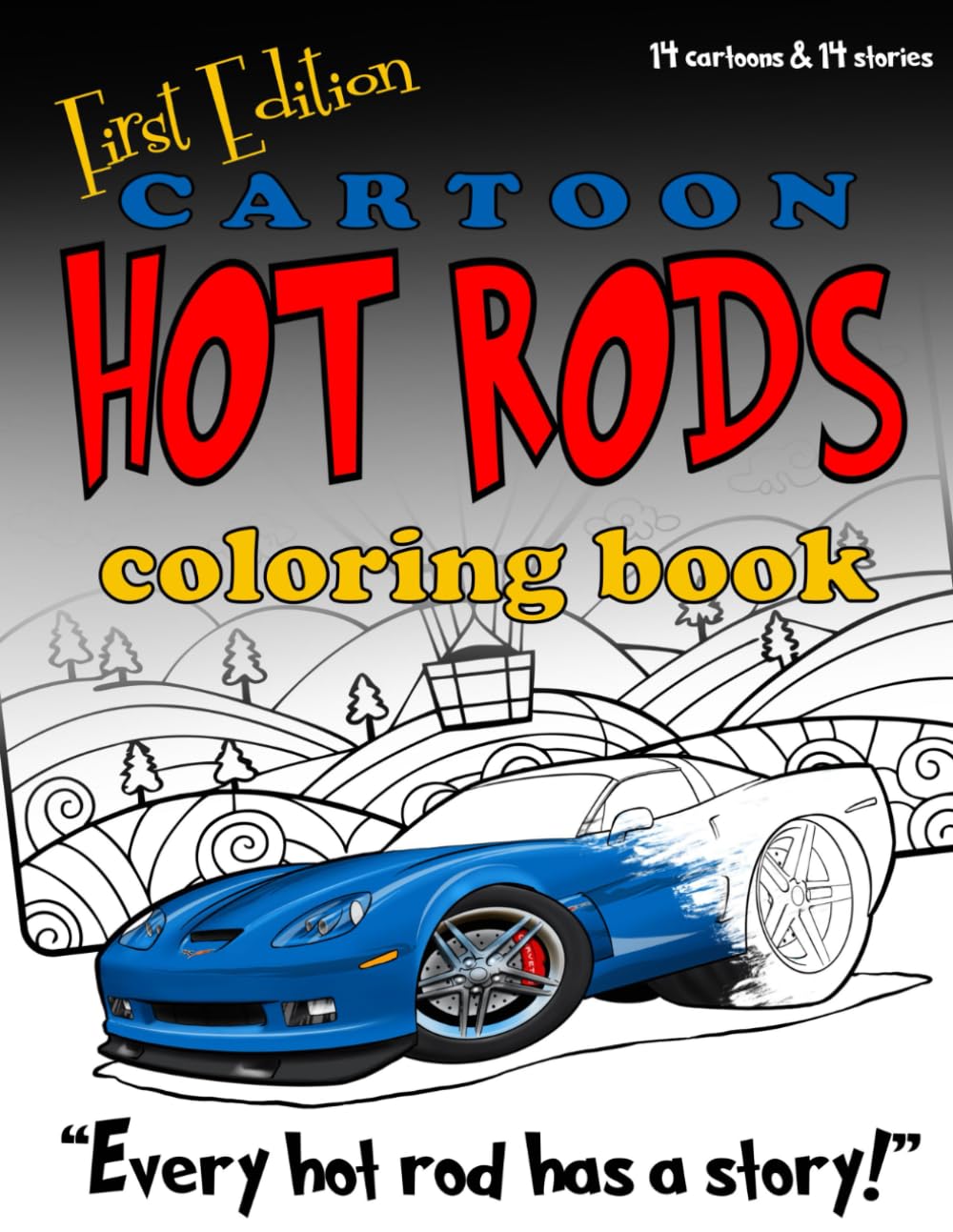 Cartoon Hot Rods Coloring Book
