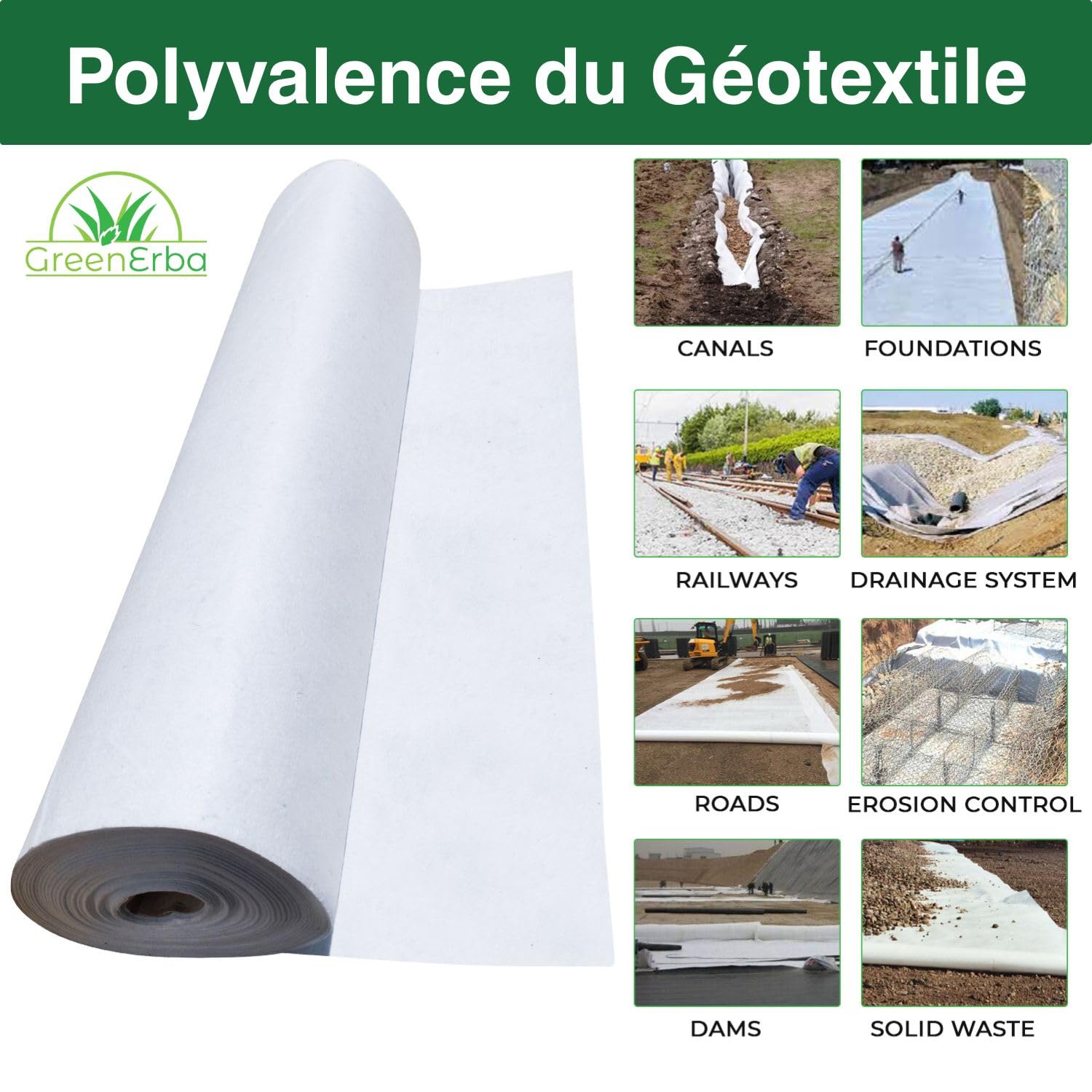 Vliesfilter Teich Drainagevlies 1m X 5m 120g – Kiesunterlage, Unkrautvlies Und Geotextil-Filter, Made In Germany Pflanzen Vlies - Foto 9